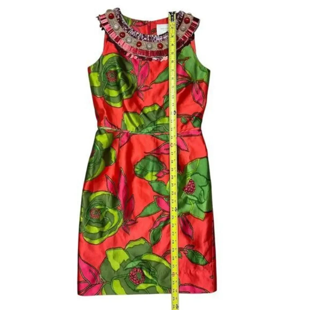 Kate Spade Women's Floral‎ Beaded Dress Size 0 Party Cocktail Cruise Resort